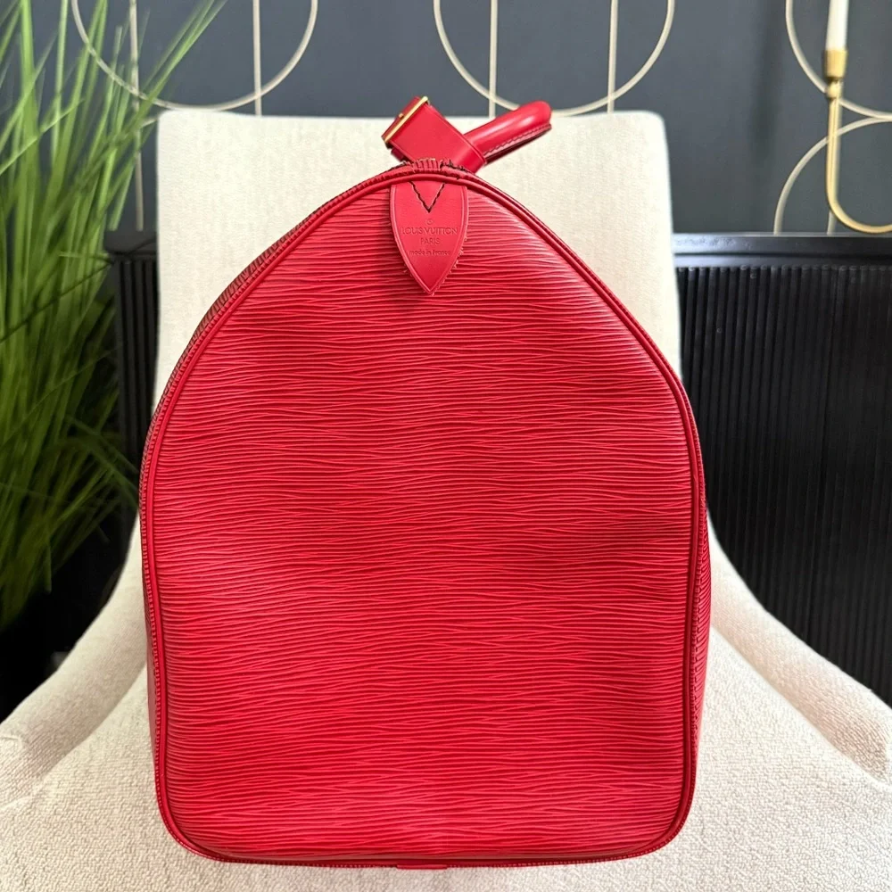Authentic Louis Vuitton unisex Keepall 50 travel bag red Epi leather - Picture 7 of 16